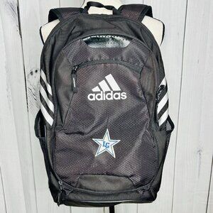 Adidas Black Solid Polyester Logo Medium Backpack Soccer Stripes Travel Bag